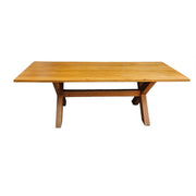 Solid Timber Farmhouse Style X-Leg Rectangular Dining Table