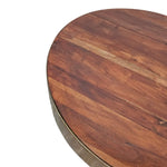 Contemporary Brass Drum Round Coffee Table