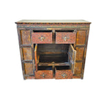 Antique Hand-Carved Oriental Cabinet with Phoenix Detailing