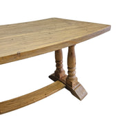 Rustic Solid Pine Curved Trestle Console Table