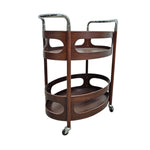 Mid-Century Modern Curved Bentwood Drinks Trolley with Chrome Handles