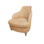 THE One Vintage Style Tan Leather Accent Armchair