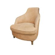 THE One Vintage Style Tan Leather Accent Armchair