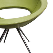 Postmodern Space Age Green Leather Ring Accent Chair