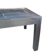 Modern Dark Wood Dining Table with Grooved Detail