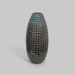 Iridescent Mosaic Tesselated Glass Large Elongated Vase