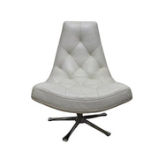 Mid-Century Cream Swivel Lounge Chair