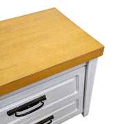 Country Charm Two Tone Wood 2 Drawer Bedside Table