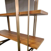 Design Atelier Modern Mahogany and Gold Metal Five-Tier Bookshelf