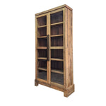 Rustic Reclaimed Timber Glass Two-Door Display Cabinet