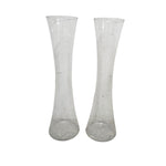 Slender Hand Blown Clear Glass Hourglass Trumpet Vase