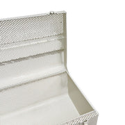 Industrial Perforated White Metal Storage Trunk Chest
