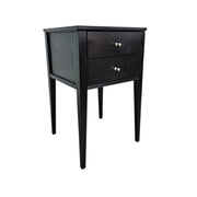 John Lewis Contemporary Black Wood Two-Drawer Nightstand