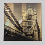 Tower Bridge Architectural Sepia Photographic Print in Modern Acrylic Frame