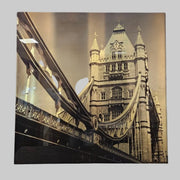 Tower Bridge Architectural Sepia Photographic Print in Modern Acrylic Frame