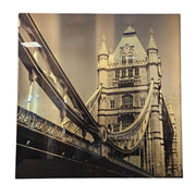 Tower Bridge Architectural Sepia Photographic Print in Modern Acrylic Frame