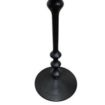 Sculptural Matte Black Metal Pedestal Side Table