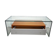 Giorgetti Designer Pre-Loved Glass and Wood Coffee Table