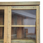 Rustic Reclaimed Timber Glass Two-Door Display Cabinet