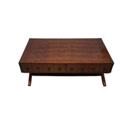 Campaign-Style Storage Coffee Table with Eight Drawers