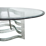 Fiam Italy Retro Sculptural Curved Glass Oval Dining Table