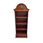 Vintage Arch-Top Mahogany Bookshelf with Single Drawer