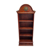 Vintage Arch-Top Mahogany Bookshelf with Single Drawer