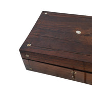 Rosewood Box with Brass Inlays