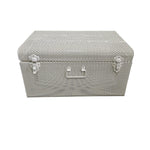 Industrial Perforated White Metal Storage Trunk Chest