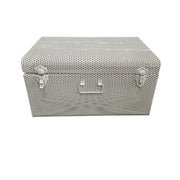 Industrial Perforated White Metal Storage Trunk Chest