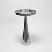 Polished Nickel Finish Metal Pedestal Plant Holder Stand