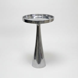 Polished Nickel Finish Metal Pedestal Plant Holder Stand