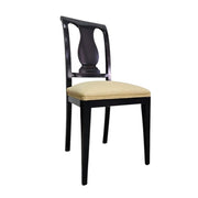 Classic Onyx Vase-Back Dining Chair with Sand Upholstery