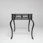 Neoclassical Style Wrought Iron Glass Top Side Table