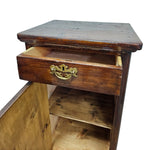 Stately Antique Style Carved Wood Pedestal Side Table Cabinet