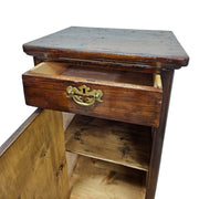 Stately Antique Style Carved Wood Pedestal Side Table Cabinet