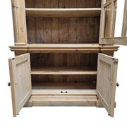 Stately Neoclassical Arched Pine Display Cabinet