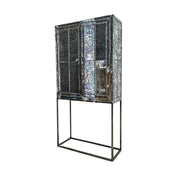 THE One Retro Glam Distressed Mirrored Glass Drinks Cabinet
