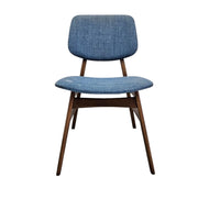 Mid-Century Modern Azure Fabric Dining Chair