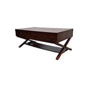 Campaign-Style Storage Coffee Table with Eight Drawers