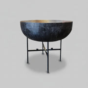 Blackened Round Reclaimed Wood Coffee Table