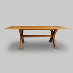 Solid Timber Farmhouse Style X-Leg Rectangular Dining Table