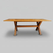 Solid Timber Farmhouse Style X-Leg Rectangular Dining Table