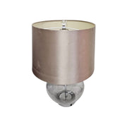 Glistening Smoked Glass and Chrome Base Table Lamp