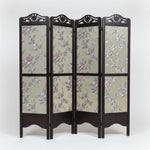 Floral Four-Panel Lightweight Folding Room Divider Screen