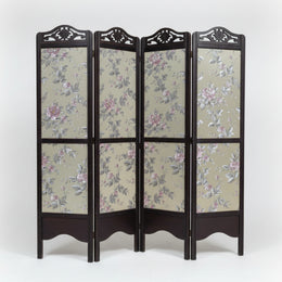 Floral Four-Panel Lightweight Folding Room Divider Screen