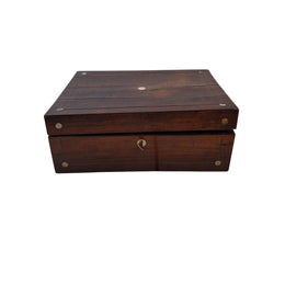 Rosewood Box with Brass Inlays