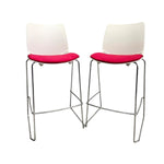 Alba Race Contemporary Red and White High Bar Stool