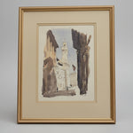 Serene European Church Framed Watercolour Art