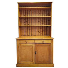Classic Oak Wood Open-Shelf Kitchen Hutch